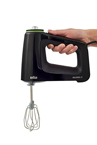 Braun MultiMix 5 Hand Mixer, 350W Electric Mixer with SmartMix Technology, 9-Speed + Turbo, MultiWhisk & Dough Hooks, Lightweight Soft-Grip Design, Black