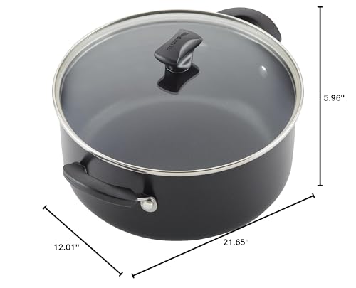 Farberware Cookstart Aluminum DiamondMax Nonstick Cookware Set, Kitchen Essentials, 15-Piece, Black