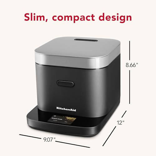 KitchenAid Compact 8 Cup Grain and Rice Cooker, Integrated Scale, KGC2154BM