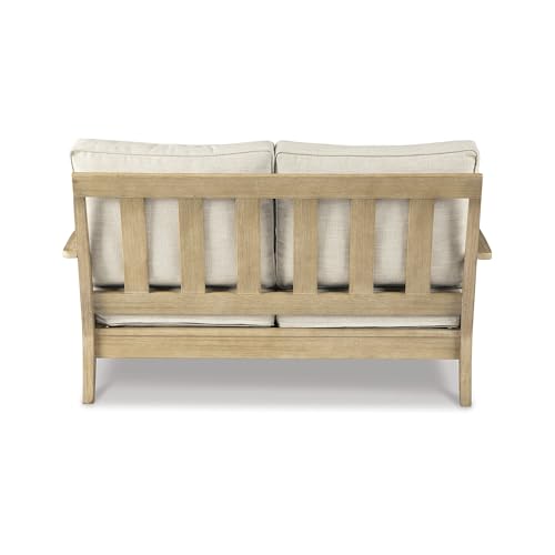 Signature Design by Ashley Clare View Outdoor Loveseat with Cushion, Beige