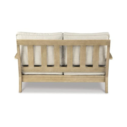 Signature Design by Ashley Clare View Outdoor Loveseat with Cushion, Beige