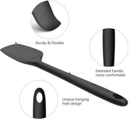 Coukre Silicone Spatula Set of 5,High Temperature Resistant, Food Grade Silicone, Dishwasher Safe, for Baking, Cooking (Pure Colorful A)