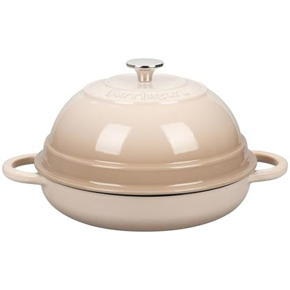 VORRINGARD Cast Iron Enameled Dutch Oven Pot with Lid for Bread Baking, Bread Oven, 6 Quart, Latte