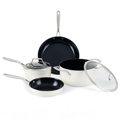 TeChef ValenCera Collection | Ceramic Nonstick Cookware Set, Free of PFAS, PTFE, PFOA, Made in Korea (6-Piece Set)
