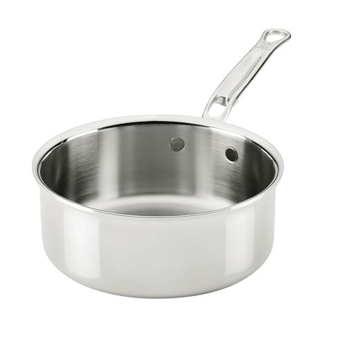 Hestan ProBond Luxe 2-Quart Saucepan with Lid, Professional Clad Stainless Steel, ProCore Tri-Ply Clad Construction, Polished Exterior, Induction & Oven Safe