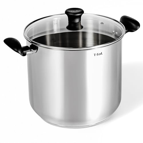 T-fal Specialty Stainless Steel 20-Quart Stock Pot with Lid, Induction Compatible, Soup Pasta Pot, Dishwasher-Safe, Oven Safe Up To 350, Silver