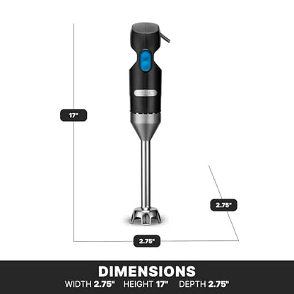 Waring Commercial Quik Stix Immersion Blender, 2-Speed, 7 in Fixed Shaft, for Professional Hand Blender for Kitchens & Restaurants, WSB35