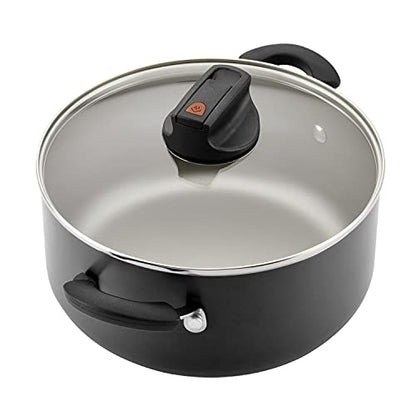 Farberware Smart Control Nonstick Cookware Pots and Pans Set, 14 Piece, Black