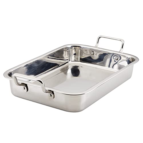 Farberware Classic Series Stainless Steel Roasting Pan with Rack, 17-Inch x 12.25-Inch Turkey Pan