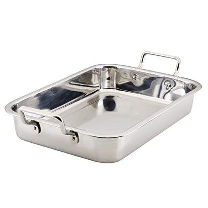 Farberware Classic Series Stainless Steel Roasting Pan with Rack, 17-Inch x 12.25-Inch Turkey Pan