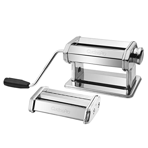 Pasta Maker Machine- Steel Construction, Spaghetti & Fettucine Attachments