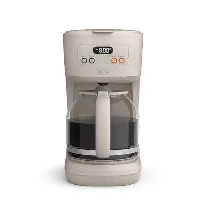 BELLA 12 Cup Programmable Coffee Maker, Reusable Dishwasher Safe Accessories, Easy LCD display, Auto Shutoff, 900 watt, Oatmilk