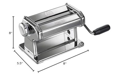 MARCATO Made in Italy Atlas 150 Roller Manual Pasta Machine, Chrome Steel