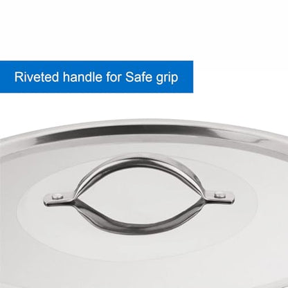 8-Qt Stainless Steel Stock Pot with Metal Lid, Ultra Durable, Stay-Cool Handles, Hand Wash Only - Fast Even Heat Distribution, Large Capacity for Family Meals & Batch Cooking