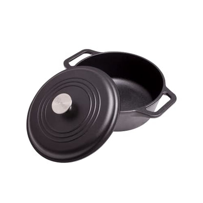 Victoria 4-Quart Cast Iron Dutch Oven with Lid and Dual Loop Handles, Seasoned with Flaxseed Oil, Made in Colombia