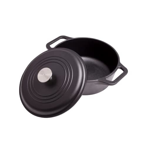 Victoria 4-Quart Cast Iron Dutch Oven with Lid and Dual Loop Handles, Seasoned with Flaxseed Oil, Made in Colombia