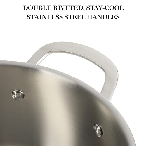 Martha Stewart Castelle 5-Quart 18/8 Stainless Steel Induction Safe Dutch Oven Casserole Pot With lid