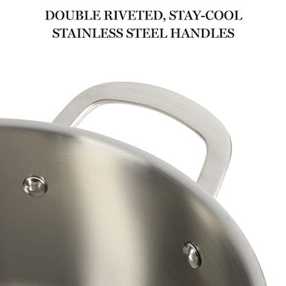 Martha Stewart Castelle 5-Quart 18/8 Stainless Steel Induction Safe Dutch Oven Casserole Pot With lid
