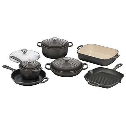 Le Creuset Signature Enameled Cast-Iron Cookware Set, 10-Piece, Oyster