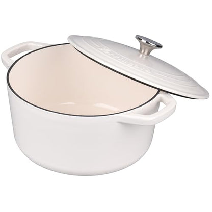 VORRINGARD Enameled Cast Iron Dutch Oven Pot with Lid, for Bread Baking, Round Bread Oven- include Sourdough Bread Baking Supplies Set, 4.5QT, White