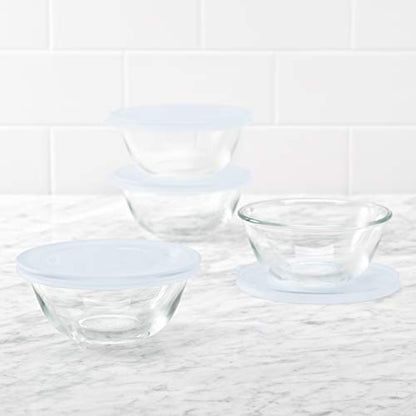OXO 11205500 Good Grips 8-Piece Glass Prep Bowl Set, One Size, Clear