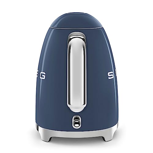 SMEG KLF03 Electric Kettle 1.7L (7 Cup), Retro Hot Water Boiler for Tea & Coffee, Fast Boiling, Auto Shut-Off, Soft Open Lid, 360° Swivel Base Countertop Kettle – Navy Blue