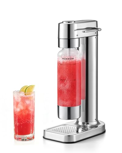 MOKKOM Sparkling Water Maker Soda Maker Soda Streaming Machine for Carbonating with 1L Carbonating Bottle, Compatible with Any Screw-in 60L CO2 Carbonator(NOT Included)