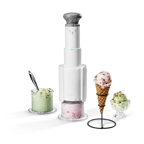 Cuisinart Ice Cream Maker – Cuisinart FastFreeze MAX 5-in-1 Ice Cream, Milkshakes, Slushies, Sorbets and Mix-Ins, Freeze Wand, Two Large 1-Pint Mixing Cups with Lids, Easy to Clean, ICE-FD50