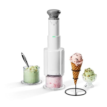 Cuisinart Ice Cream Maker – Cuisinart FastFreeze MAX 5-in-1 Ice Cream, Milkshakes, Slushies, Sorbets and Mix-Ins, Freeze Wand, Two Large 1-Pint Mixing Cups with Lids, Easy to Clean, ICE-FD50