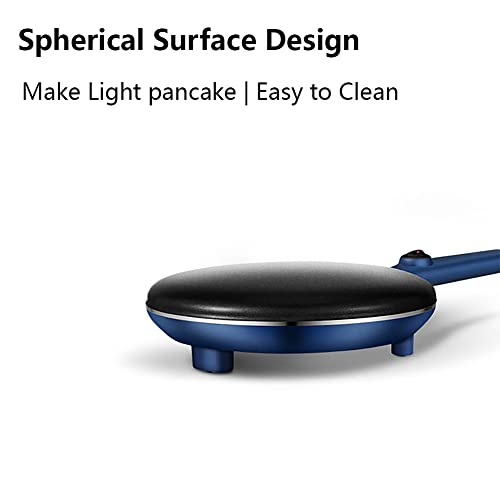 Joydeem Electric Crepe Maker, Non-Stick Pancake Maker Machine With Temperature Control Handle, 8 inch Blue, JD-9401B