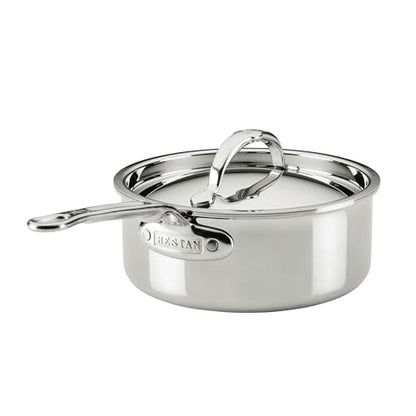 Hestan ProBond Luxe 2-Quart Saucepan with Lid, Professional Clad Stainless Steel, ProCore Tri-Ply Clad Construction, Polished Exterior, Induction & Oven Safe