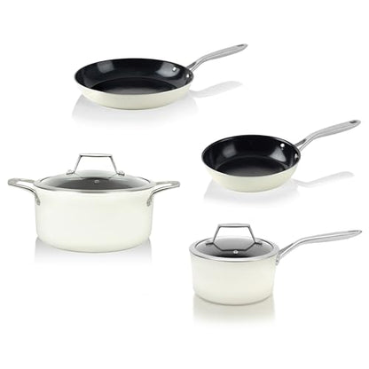 TeChef ValenCera Collection | Ceramic Nonstick Cookware Set, Free of PFAS, PTFE, PFOA, Made in Korea (6-Piece Set)