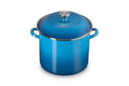 Le Creuset Enamel on Steel Traditional Stockpot, 12 qt., Marseille with Stainless Steel Knob
