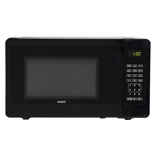 Avanti Microwave Oven 700-Watts Compact with 6 Pre Cooking Settings, Speed Defrost, Electronic Control Panel and Glass Turntable, 0.7-Cu.Ft., Black