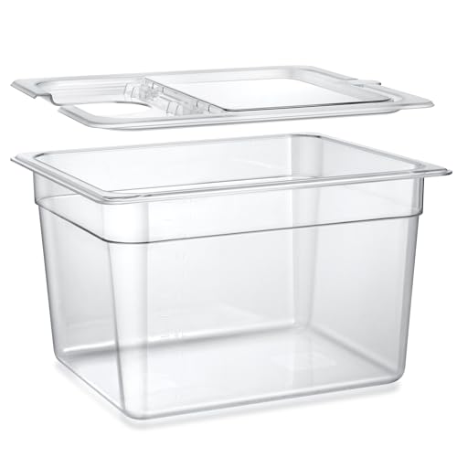 HOMENOTE Sous Vide Container 12 Quart with Universal Collapsible Hinged Lid