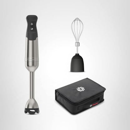 Vitamix 5-Speed Immersion Blender 3-Piece Bundle with Whisk Attachment and Storage Case, Professional-Grade Hand Blender with 625-Watt Motor and Stainless-Steel Blade, Stainless Steel/Black