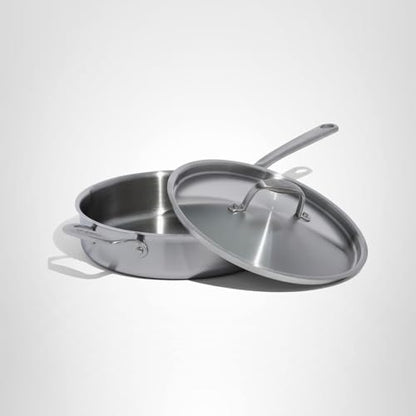 Made In Cookware | 3.5 Quart Stainless Steel Saute Pan | 5 Ply Stainless Clad | Professional Cookware | Induction Compatible | Crafted in Italy