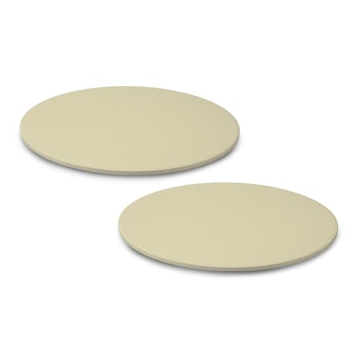 Concord Pizza Stone (2 Pack) with Cordierite Heatwell Technology. Pizza and Bread Baking, Grilling Stone. Durable and Safe (15" Round)