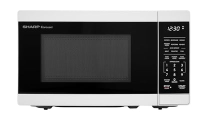 SHARP Compact Countertop Microwave Oven with Removable 10" Carousel Turntable, 700 Watt, 0.7 Cubic Feet, White