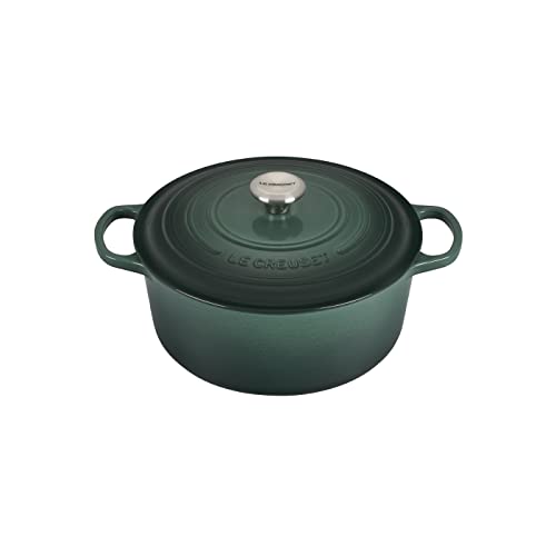 Le Creuset 9 Qt. Signature Round French Oven w/Additional Engraved Personalized Stainless Steel Knob - Artichaut