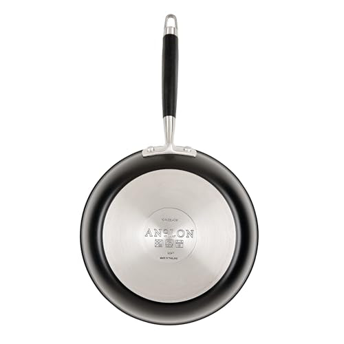 Anolon Advanced Ceramic Nonstick Pots and Pans, Induction Suitable, Dishwasher Safe, 9 Piece Cookware Set - Black with Cream Ceramic Interior