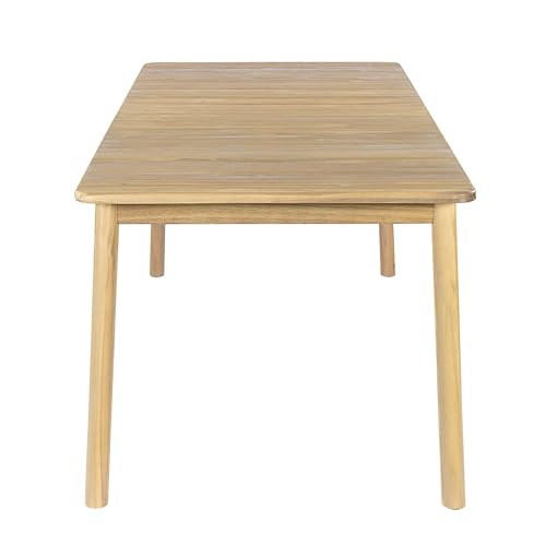 Christopher Knight Home Matera Acacia Wood Outdoor Dining Set for 8, 9 Piece Patio Dining Table and Chair Set, Wooden Outdoor Dining Armchair and Table Set with Removable Cushion, Light Teak+Beige