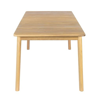 Christopher Knight Home Matera Acacia Wood Outdoor Dining Set for 8, 9 Piece Patio Dining Table and Chair Set, Wooden Outdoor Dining Armchair and Table Set with Removable Cushion, Light Teak+Beige
