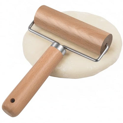 LorisArm Small Rolling Pin with Handle, Wooden Dough Pastry Roller, Non-Stick Pizza Rollers, mini Dough Wood Roller for Home Kitchen Baking Cooking