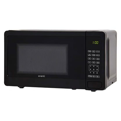 Avanti Microwave Oven 700-Watts Compact with 6 Pre Cooking Settings, Speed Defrost, Electronic Control Panel and Glass Turntable, 0.7-Cu.Ft., Black