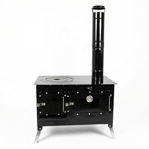 Trailblazer Cookstove – Wood Fired Stovetop with Oven for Off-Grid Living, Camping, RV, Hunting, Prepping, Emergency Heat & Cooking