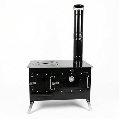 Trailblazer Cookstove – Wood Fired Stovetop with Oven for Off-Grid Living, Camping, RV, Hunting, Prepping, Emergency Heat & Cooking