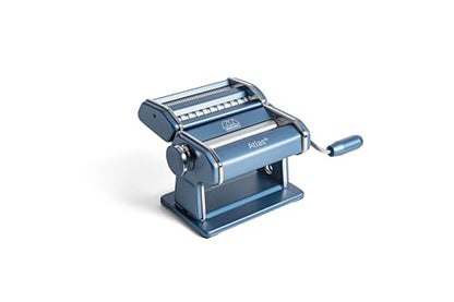 Marcato Made in Italy Atlas+Pasta Machine,Powder Blue. Chrome Plated Steel & Aluminum Rollers, Double Cutter for Lasagna, Fettuccine & Spaghetti; Durable Manual Pasta Maker for Homemade Pasta