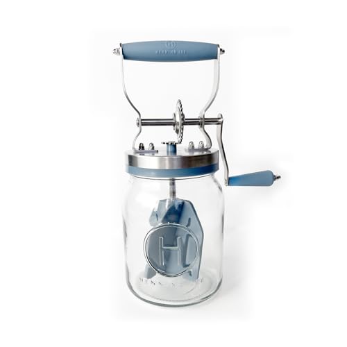 Henning Lee Manual Glass Butter Churner with Jar, 32 ounce