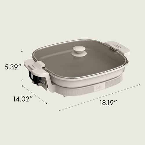 bella Fits-Anywhere™ SAUTE XL Make & Take Skillet, Non-Toxic, Oatmilk
